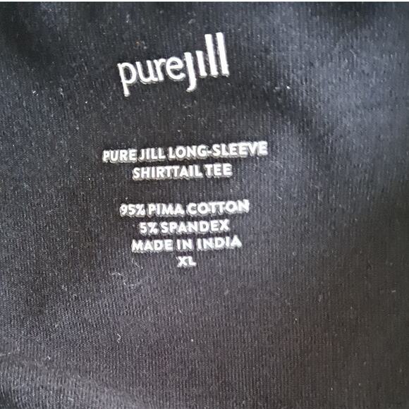 PureJill Womens Black Long Sleeve Crewneck Tee - Size XL - Picture 10 of 11
